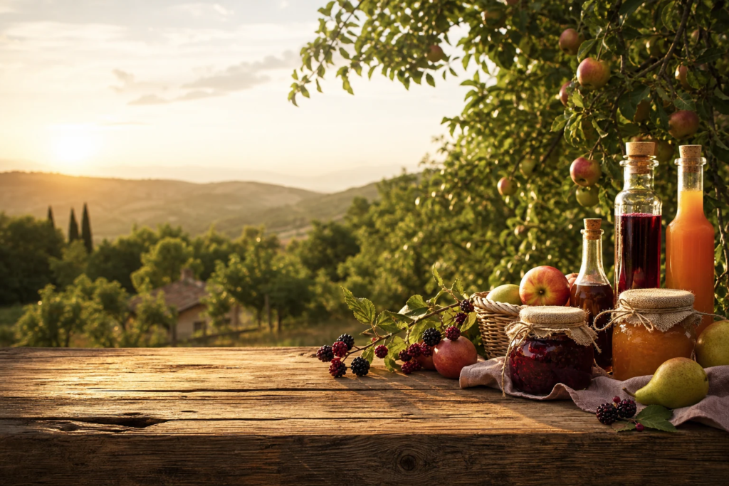 European fruit compotes, jams and preserves