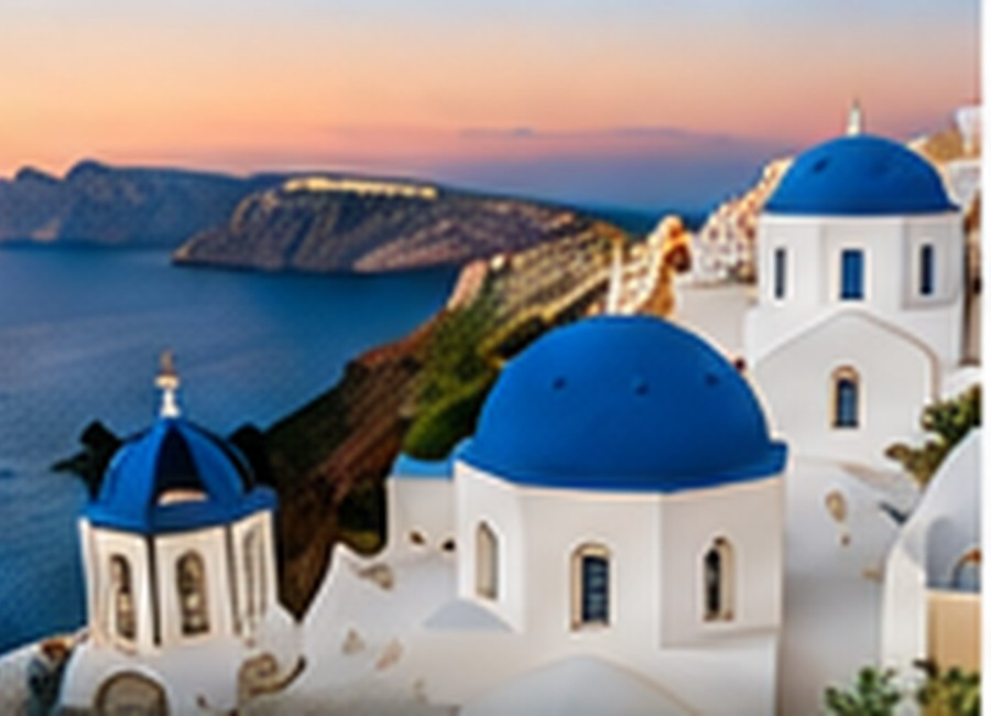 Greek island architecture and sea representing Greece