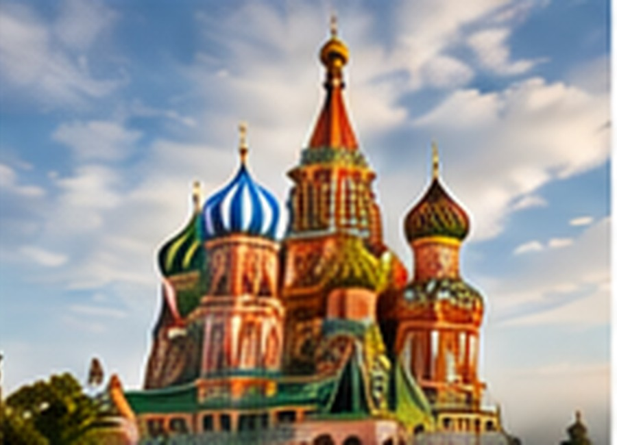 Saint Basil cathedral architecture representing Russia